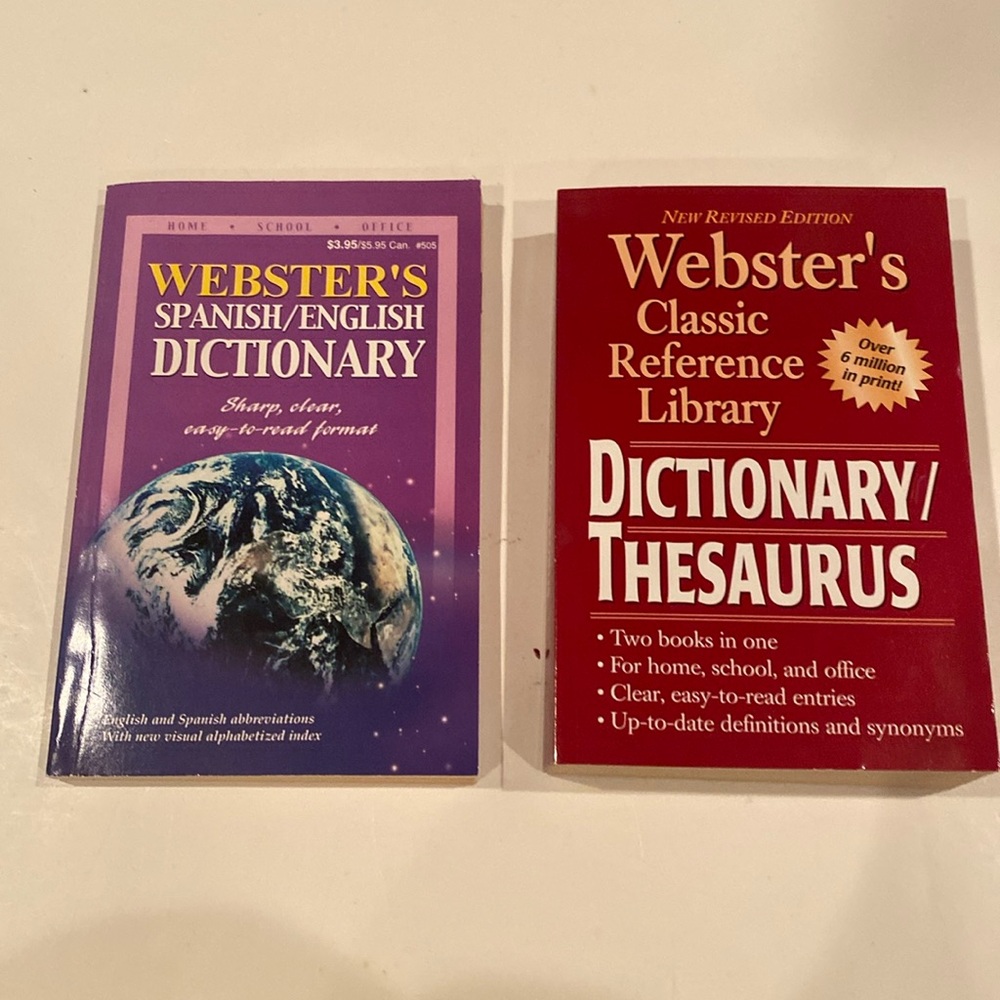 Lot of 2 Webster’s Dictionaries